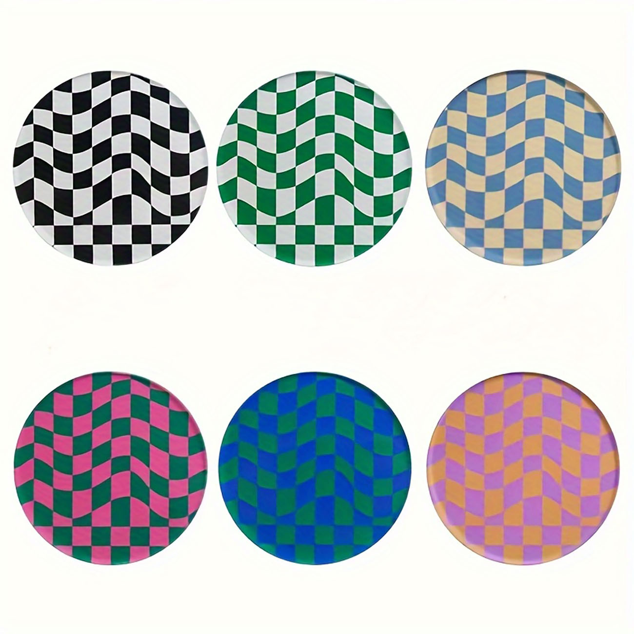 Marble Coaster Set - 6 Stück - Holzuntersetzer, Rutschfest und