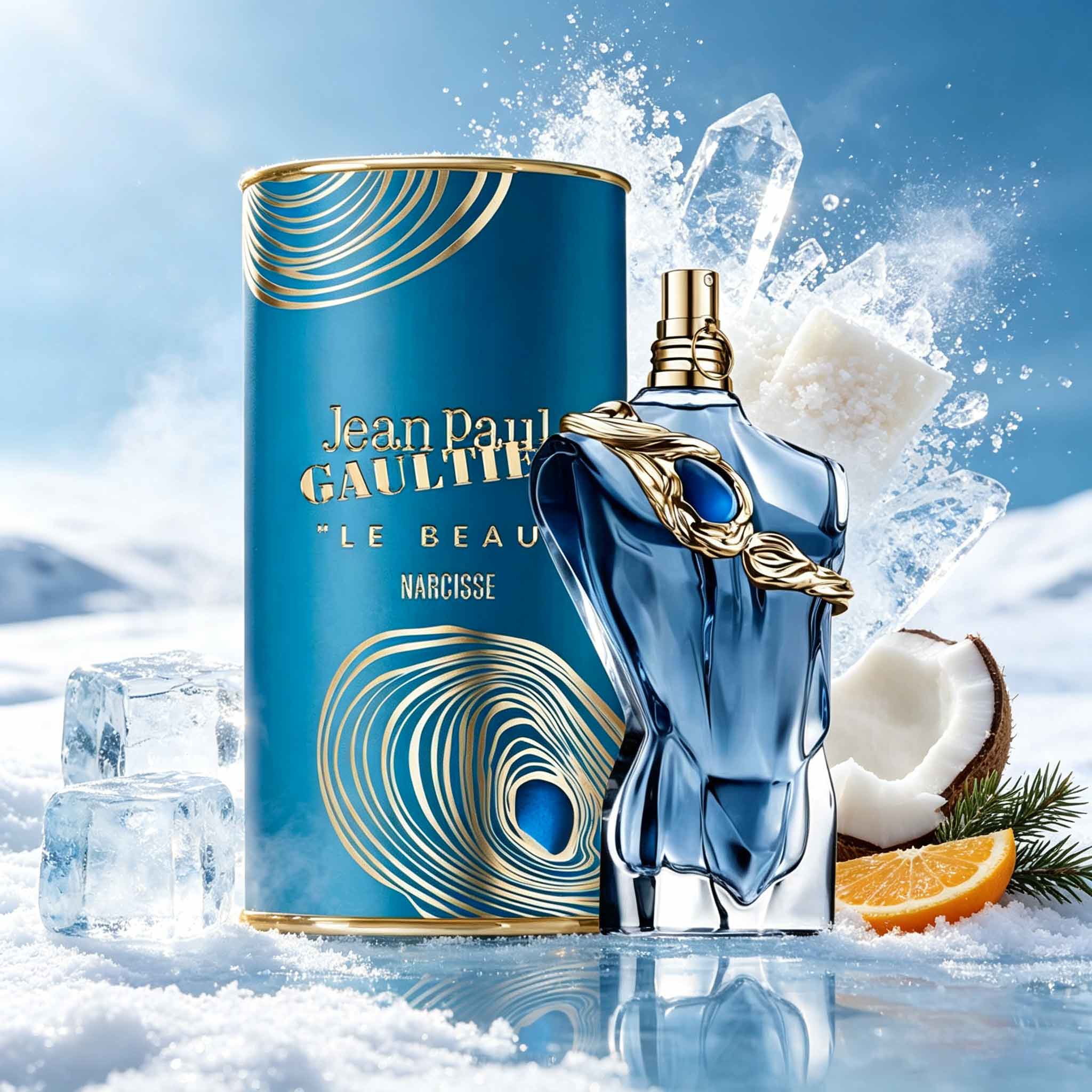 Luxury Gift Set - Le Beau Narcisse Luxus-Geschenkbox-Parfüm. Pfauenblauer vergoldeter