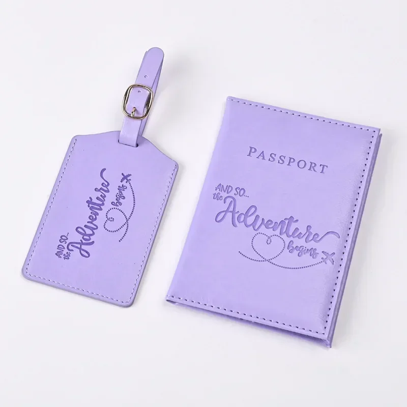 Travel Luggage Set - Neue lila PU-Leder Reisepass Ticket Clip