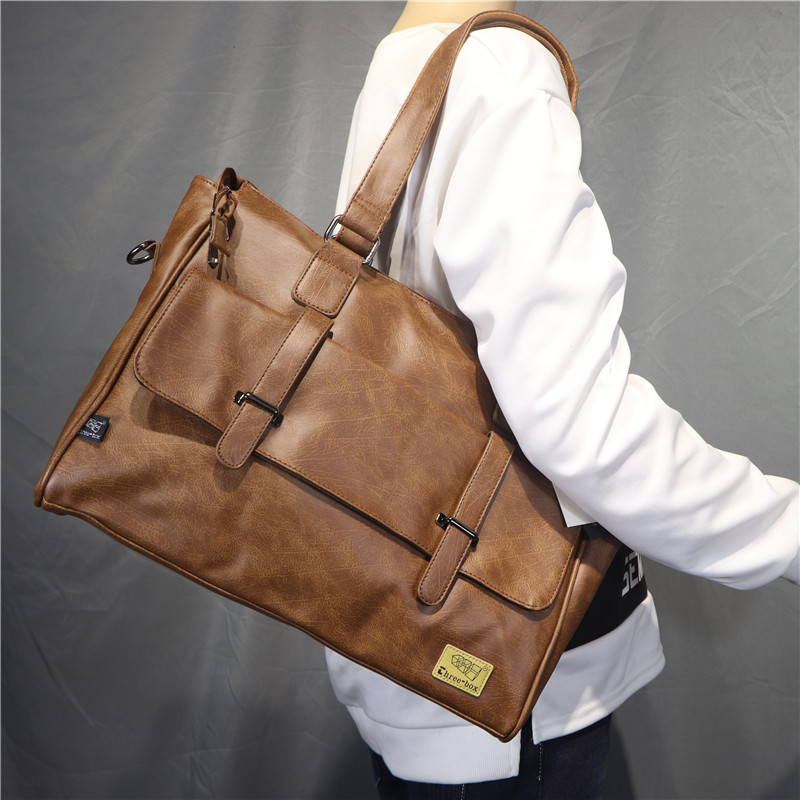 Leather Briefcase - Koreanische Mode Designer Leder Schulter Tasche