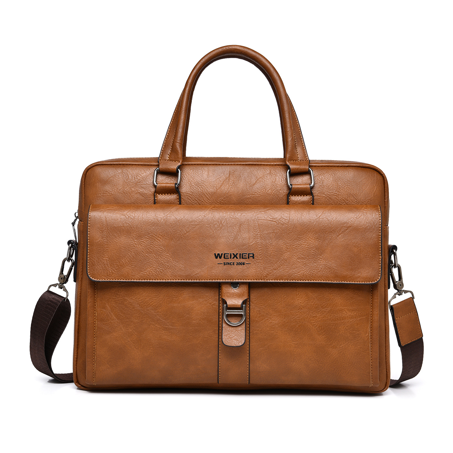 Leather Briefcase - Vintage Dunkelbraune PU-Leder Herren-Aktentasche 15,6 Zoll