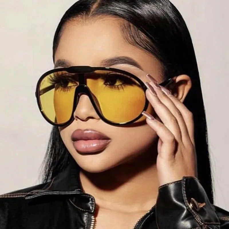 Sunglasses Uv400 - Neue integrierte, zusammenhängende Sonnenbrille, übergroße HD-Linsen,