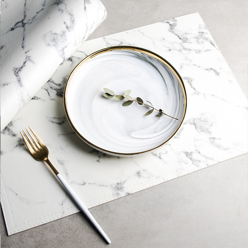 Luxuriöse PU-Wärmeisolierende  – Marble Coaster Set Bewertung und Preis