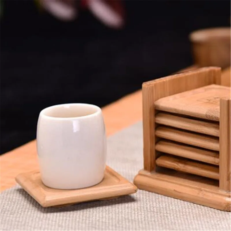 6 Stück runde Form Bambus Unte – Marble Coaster Set Bewertung und Preis