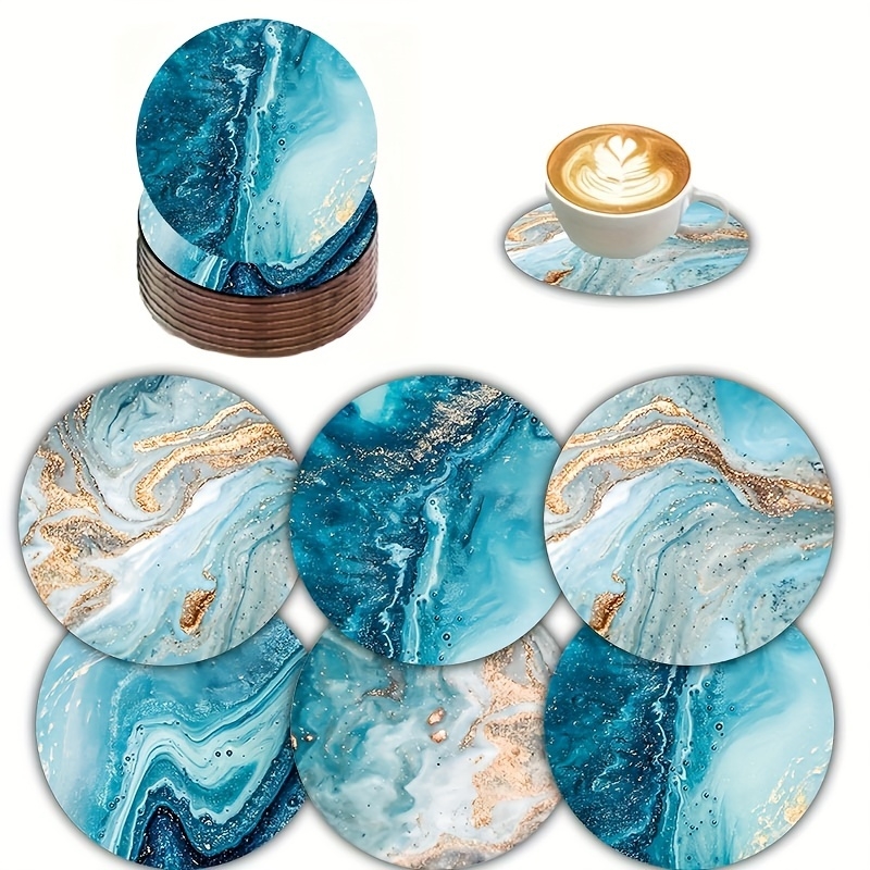 2D Flache 6-teilige Blaue Ozea – Marble Coaster Set Bewertung und Preis