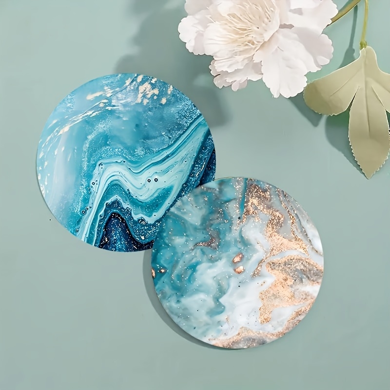 2D Flache 6-teilige Blaue Ozea – Marble Coaster Set Bewertung und Preis